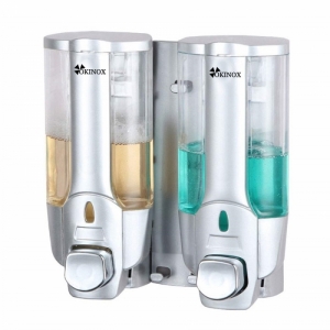 Okinox Otel Tipi  Şampuanlık Sıvı Sabunluk Gümüş 2 Bölmeli 901547