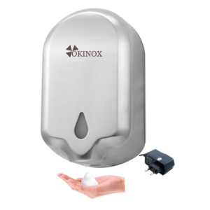 Okinox Paslanmaz Fotoselli Köpük Sabun Dispenseri. Elektrikli, Pilli Doldurulabilir. 1100ml. 999276