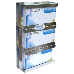 Okinox Metal Paslanmaz Çelik Eldiven Kutusu. 3 Bölmeli