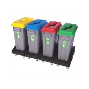 Okinox Metal Sıfır Atık Dönüşüm Kutusu 4 Kovalı Set 901324