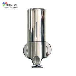 Zinger Okinox T Çekmeli Paslanmaz Parlak Krom Sıvı Sabunluk, Şampuanlık