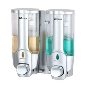 Okinox Otel Tipi  Şampuanlık Sıvı Sabunluk Gümüş 2 Bölmeli 901547